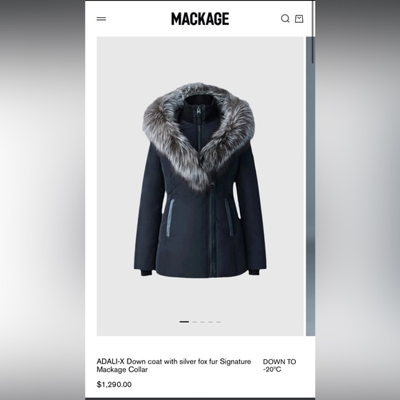 Mackage Black Puffer Jacket with Fur Trim - Picture 7 of 9